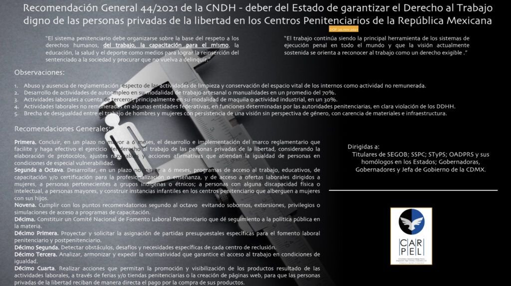 Recomendación CNDH Trabajo Penitenciario Carpel